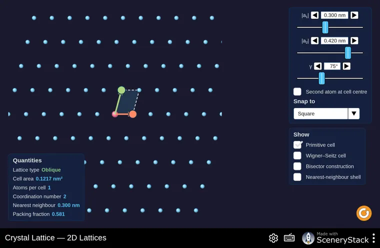 Crystal Lattice simulation screenshot