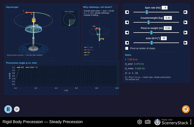 Precession simulation screenshot