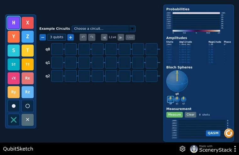 Qubit Sketch simulation screenshot
