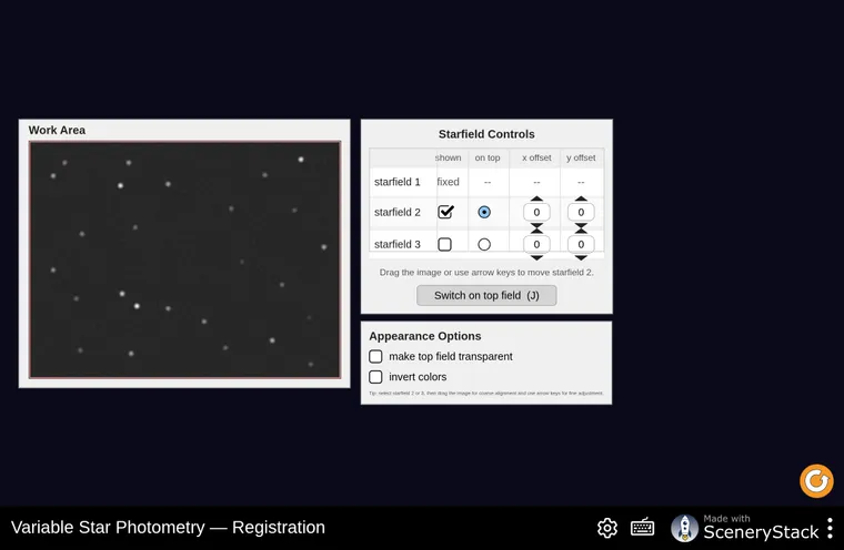 Variable Star Photometry simulation screenshot